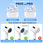 4 Pairs Replacement Ear Tips for AirPods Pro 2nd/1st Generation with Portable Storage Box & Cleaner Pen,Noise Reduction Holewith & Built-in dust Guard Screen,Silicone EarTips(Purple)