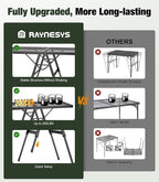Foldable Grill Table with Mesh Desktop, 200lbs 4Ft Portable Folding Table, Height Adjustable Metal Table for Ourdoor, Camping, Picnic, BBQ and Beach, RV, 47.24" L x 23.62" W