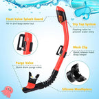 Snorkeling Set for Kids, Full Dry Snorkeling Mask Set for Adults, Anti-Fog Protection, Unisex,HD Panoramic View, Snorkeling Gear for Kids 4-14 Age