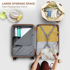 Kono Suitcase Set 3 Piece Luggage Set Expandable(only 28") Carry On Hardside Luggage with TSA Lock Spinner Wheels (Cream White, 6 piece set)