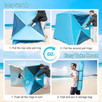 Night Cat Pop-up Beach Tent: 3 4 Persons Beach Shelter with Canopy and Footprint, UPF 50+ UV Protection Backyard Camping Outdoor Canopy Poles Not Included