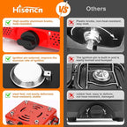 Portable 2 Burner Camping Stove Set with Cookware, 20,000 BTU/h, Outdoor Cooking Kit Includes Outdoor Folding Gas Stove, Frying Pan, Griddle, Kettle, Pot, and Carry Bag, For Propane & Butane