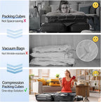 10 Set Compression Packing Cubes for Travel Essentials,Compressible Expandable Packing Cubes for Suitcase,OlarHike Luggage Organizer Bags for Travel,Handy Helper for Organizing Clothes(Black)