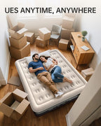 OhGeni King Air Mattress Family Choice Award with Built-in Pump,18'' Comfortable Blow Up Colchones Inflables Mattress for Home,Guests, Portable Air Bed for Adults, Airbed Supports Up to 650 lbs,Black