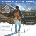 Aihoye Trekking Hiking Poles - 2 Pack Adjustable Walking Sticks, Collapsible Lightweight Aluminum 7075, Hiking Sticks with Quick Flip-Lock and Comfortable Cork Grips