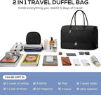 Travel Weekender Bags for Women - Duffle Bag Women with Shoe Compartment Carry On Overnight Bag with Toiletry Bag Duffel Bags with Wet Pocket for Gym Hospital Bags Black for College