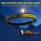 LED Headlamp Rechargeable 3PCS - 230° COB Super Bright Head Lights for Forehead, Hard hat Light for Adults, USB C Headband Flashlight for Work, Hiking, Running, Camping Essentials Gear