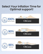 OhGeni Air Mattress Queen with Built in Pump, Blow Up Colchones Inflables Mattress for Guests, Portable Air Mattresses with Carrying Bag, 18" Raised Elevated Air Bed for Camping, Dark Blue