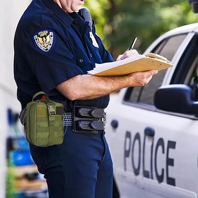 Tactical Emergency First Aid Kit: MOLLE Admin Pouch IFAK - Wound Dressing Blood Control EMT Survival Trauma Kit 6" Bandage- Camp Travel Car Medic Kit