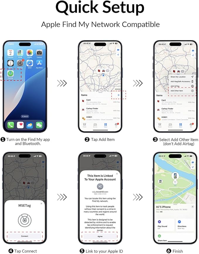 Air Tracker Tag - 2 Pack [Apple MFi Certified] Bluetooth Trackers Works with Apple Find My (iOS Only) - IP67 Waterproof Item Finders | Track Keys, Wallet, Luggage, Backpack & Pets