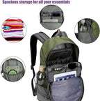 G4Free 35L Hiking Backpack Water Resistant Outdoor Sports Travel Daypack Lightweight with Rain Cover for Women Men (Army Green)