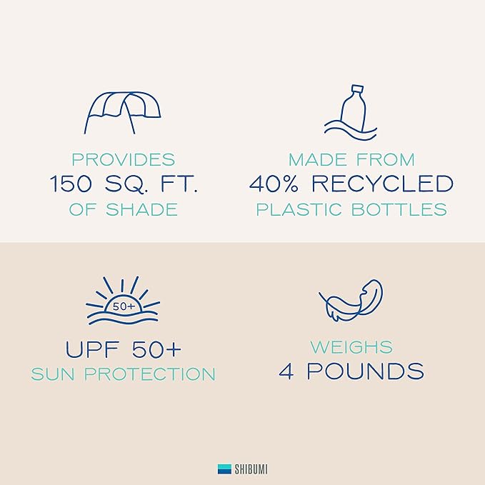 Shibumi Shade Mini® (Previous Generation) - World's Best Beach Shade, The Original Wind-Powered® Beach Canopy