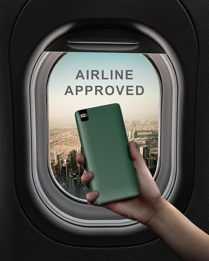 IXNINE Power Bank 26800mAh Portable Charger, 22.5W Fast Charging PD QC 3.0 Compact External Battery Pack with LED Display and 4 USB Outputs for Cellphone Tablet (Green)