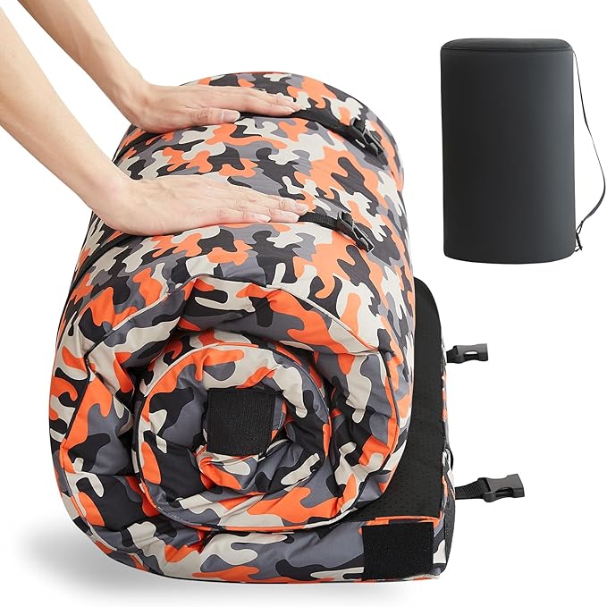 HomeMate CertiPUR-US Memory Foam Camping Mattress Pad Portable Roll Up Mattress for Adults Sleeping Mat Cot Mattress Pad