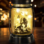 Cocker Spaniel Dog Gifts for Women/Men Cocker Spaniel Solar Lanterns Birthday Dog Lovers Lantern Pet loss Dog Memorial Lights Solar Garden Decoration for Yard, Patio,Backyard,Porch Torches Light