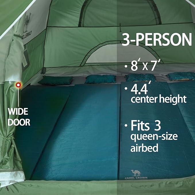 CAMEL CROWN Tents for Camping 2/3/4/5 Person Camping Dome Tent, Waterproof,Spacious, Lightweight Portable Backpacking Tent for Outdoor Camping/Hiking