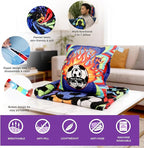 3 in 1 Travel Pillow Blanket Set with Removable Flannel Blanket Throw,Hand Warmer Pockets,Pillow (Color4, 50in*60in)