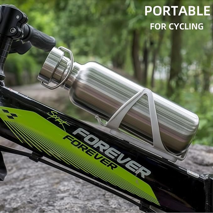 Stainless Steel Water Bottle Single Wall Metal Bottle Large Camping Water Cup with Handle Wide Mouth Leak Proof Lightweight Sports Kettle Cup (25 oz)