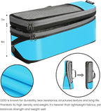 BAGAIL 4 Set/6 Set/8 Set Compression Packing Cubes Travel Accessories Expandable Packing Organizers (Half Mesh, 6-Blue)