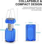 Camping Lantern 5000mAh Solar Hand Crank Telescopic LED Flashlight USB Charger for Power Outages ,Portable Rechargeable Battery Powered Operated Lanterns Lamp, Camping Gear Accessories (Blue)