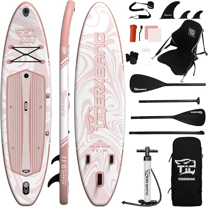11'6"/11'/10' Inflatable Paddle Board with Complete Accessories, Versatile Premium Paddle Boards for Adults/Youth, Stand Up Paddle Board Polar/Wave/Sunny Wave Collection