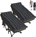 ABORON Camping Cot for Adult 28" Extra Wide, 2PK Heavy-Duty 1200D Oxford Cot for Sleeping, Portable Folding Camp Bed with Mat & Carry Bag