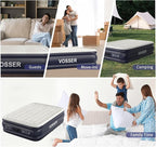 Air Mattress Full with Built in Pump,18''Inflatable Mattress of Upgraded Vertical Beams,Self Inflatable/Deflation Blow Up Mattress in 3 Mins,Flocked Top Airbed with Carry Bag for Home, Camping
