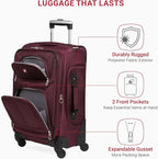 SwissGear Sion Softside Expandable Luggage, Merlot, Carry-On 21-Inch