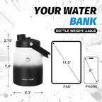 NATURE PIONEOR Insulated Water Bottles with Strap Pouch - 84 oz Stainless Steel Vacuum Bottle with Holder/Carrier/Sleeve - 18/8 Food Grade 84oz Water Jug