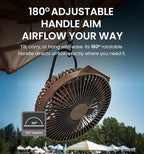 Claymore V1040 Fan (Black) - Premium Rechargeable Portable Air Circulator. Powerful, Quiet with Large 10,400mAh Battery, Versatile Stand & Remote Control. Up to 23 Hours Runtime, All Seasons.