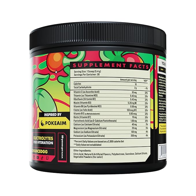 Advanced Hydration High-Performance Electrolyte Drink Mix with B Vitamins for All-Day Hydration - Caffeine Free, Zero Calories, Sugar Free, & Keto Friendly - (30 Servings, Cherry Apple)