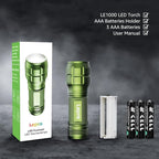 Lighting EVER LED Flashlights High Lumens, Small Flashlight, Waterproof, Adjustable Focus Flash Light for Outdoor, Emergency, AAA Batteries Included