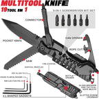 19 In 1 Multitool Pocket Knife - EDC, Outdoor, Camping Gear, Pocket Knife for Men, Brother, Uncle, Grandpa, Cool Gadgets Gifts Idea, Stocking Stuffers for Christmas, Birthday, Fathers day