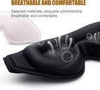 Sleep Eye Mask for Women Men, Soft and Comfortable Night Eye Mask for Sleeping, 3D Blockout Eye Cover for Travel, Blindfold with Adjustable Strap (Black)