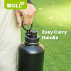 64 oz Water Bottle- Stainless Steel Vacuum Insulated Wide Mouth Sports Water Bottle with Spout Lid-Reusable Metal Leak Proof Travel Water Flask (Grass Green)