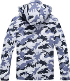 TACVASEN Men's Rain Jacket Lightweight Windbreaker with Hooded Water Resistant Outdoor Raincoat for Hiking Travel Camping