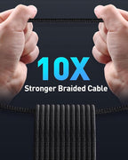 Baseus USB C Cable, 100W PD 5A QC 4.0 Fast Charging USB C to USB C Cable, Zinc Alloy Nylon Braided USB Type C Charger Cable for iPhone 17 16 Pro Plus Pro Max, MacBook, iPad Pro, Samsung S23/S22 (10ft)