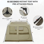 Naturehike Village Instant Tent, 4 Person 8 Person Camping Tent with Full Rainfly, Waterproof Large Cabin Tents for Car Camping