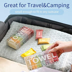 Disposable Compressed Towels, Portable Compressed Towel Tablets, 56Pcs Travel Wash Cloth, Thicker Super Absorbent Wash Cloths for Travel, Face Towel Ideal for Outdoor Camping Hiking (56Pcs)