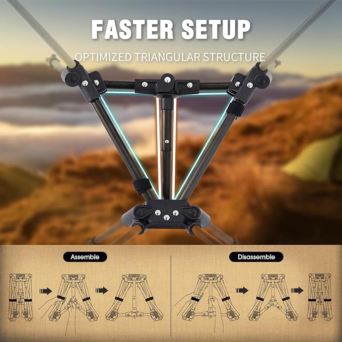 MOON LENCE Portable Camping Chair Backpacking Chair - The 4th Generation Ultralight Folding Chair - Compact, Lightweight Foldable Chairs for Hiking Mountaineering, Beach