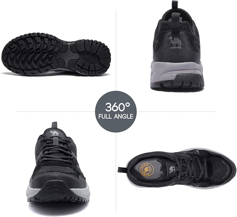 CAMELSPORTS Hiking Shoes Men Lightweight Non-Slip Breathable Sneakers Low Top Walking Shoes for Outdoor Trailing Trekking Walking Climbing