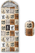 Sleeping Bags for Adults and Kids，3D Printing Camping Sleeping Bag for Girls Boys Lightweight Waterproof Cold/Warm 3-Season，Outdoor Travel with Compression Bags