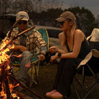 Oversized Camping Chair, Portable Folding Padded Camping Chairs with Cup Holder and Carry Bag, Heavy Duty Outdoor Camping Chairs for Adults, Up to 400Lb, for Fishing (Black-2 Pack)