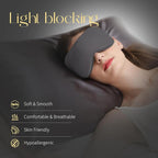 ZIMASILK Adjustable 100% 22 Momme Mulberry Silk Sleep Mask for Sleeping, Filled with Premium Mulberry Silk, Softest & Breathable Eye Sleeping Mask (Blackish Grey)