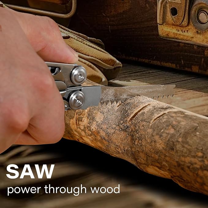 EDC Multitool, 21-in-1 Heavy-duty Stainless Steel Finish Multi Tool Pliers with Safety Locking | Seat Belt Cutter - Men's Gift Set Including Nylon Sheath for DIY, Home, Garden & Outdoors