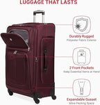 SwissGear Sion Softside Expandable Luggage, Merlot, 3-Piece Set (21/25/29)