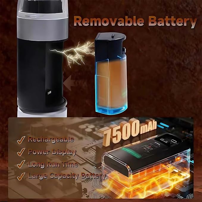 Portable Coffee Maker, Removable 7500mAh Battery, 20Bar High-Pressure Fast Extraction, USB Charging, Stand & Carry Bag, Supports Coffee Grounds & NS Pods, Ideal Camping Makers for Travel