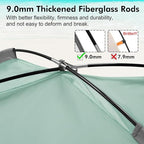 WhiteFang Beach Tent Anti-UV Portable Sun Shade Shelter for 3/4/6/8 Person, Extendable Floor with 3 Ventilating Mesh Windows Plus Carrying Bag, Stakes and Guy Lines