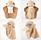 Cuffbow 3 Pcs Sun Hat for Men Women with Neck Flap Breathable Wide Brim Bucket Hat UV Protection UPF 50+ Fishing Hiking