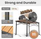 Large 46.4" Camping Table for 2-6 People - 220lbs Capacity Heavy Duty Foldable Outdoor Table with Aluminum Roll-Up Top & Carry Bag, Portable Picnic Desk for BBQ, Tailgating, Backyard (Natural)